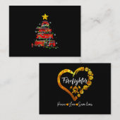 Mannen met kerstbomen voor brandweerlieden visitekaartje (Voorkant / Achterkant)