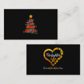 Mannen met kerstbomen voor brandweerlieden visitekaartje (Voorkant / Achterkant)