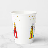 Mannen met kerstmis en gouden sterren Confetti Papieren Bekers (Links)