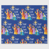 Mannen met kerstmis Religie Cadeaupapier (Vlak)