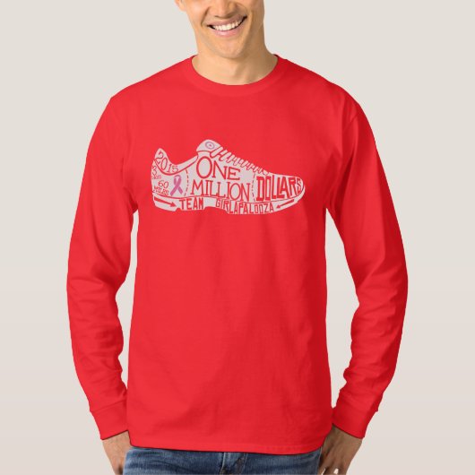 Mannen met lange beschermstrop (donker) t-shirt (Voorkant)