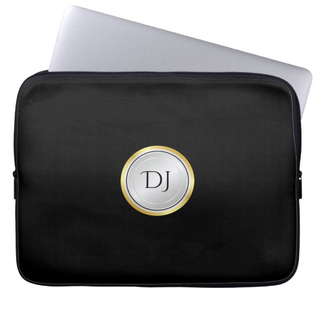 Mannen met monogram laptop sleeve (Voorkant)