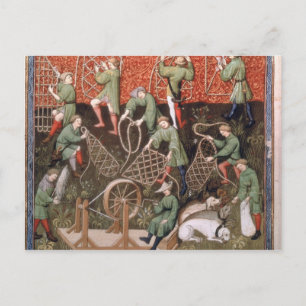 Mannen met netten briefkaart