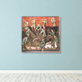 Mannen met netten canvas afdruk (Insitu (Houten vloer))