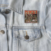 Mannen met netten vierkante button 5,1 cm (In situ)