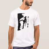 Mannen met rotsklimmende Silhouette Basic T-Shirt (Voorkant)