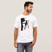 Mannen met rotsklimmende Silhouette Basic T-Shirt (Voorkant volledig)