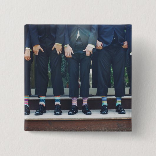 Mannen met Sokken - Vierkante Button (Voorkant)
