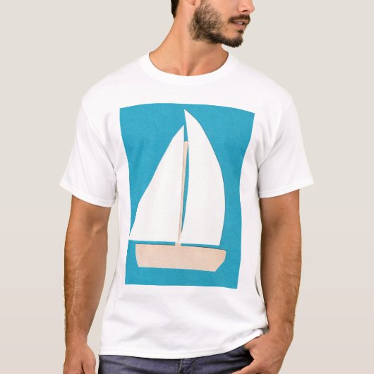 Mannen met zeilboot t-shirt (Voorkant)