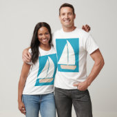 Mannen met zeilboot t-shirt (Unisex)
