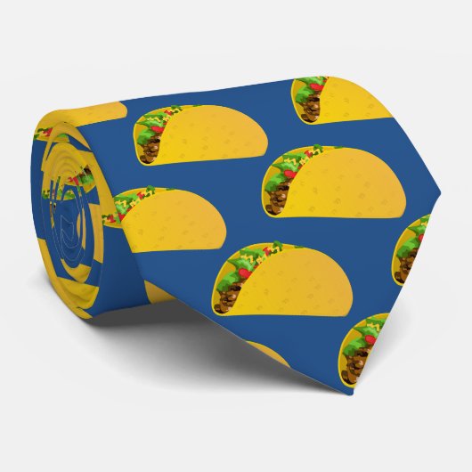 Mannen Mexicaans taco-stropdas in blauw Stropdas (Opgerold)