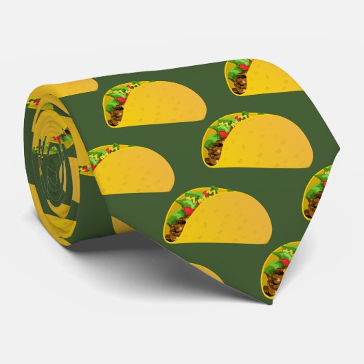 Mannen Mexicaans taco-stropdas in groen Stropdas (Opgerold)