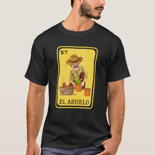 Mannen Mexicaanse opa vader pap Spaans loterijbai T-shirt (Voorkant)