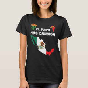 Mannen Mexicaanse vlag Sombrero Jalapeno El Papa T-shirt