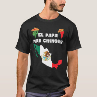 Mannen Mexicaanse vlag Sombrero Jalapeno El Papa T-shirt