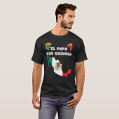 Mannen Mexicaanse vlag Sombrero Jalapeno El Papa T-shirt (Voorkant volledig)