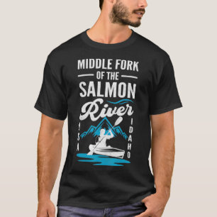 Mannen middenvork van de Salmon, Funny Kayak K T-shirt