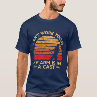 Mannen Mijn arm is in een Cast Retro Sunset Gevist T-shirt