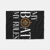 Mannen Mijn Boot Mijn Regels Scheepswiel Kapitein  Fleece Deken (Voorkant (Horizontaal))