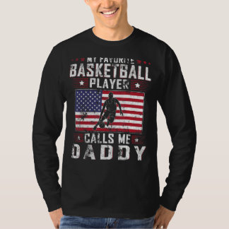 Mannen Mijn favoriete Basketbalspeler noemt me pap T-shirt