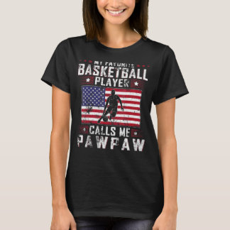 Mannen Mijn favoriete Basketbalspeler roept me Paw T-shirt