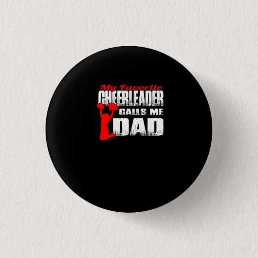 Mannen mijn favoriete Cheerleader noemt me papa Ch Ronde Button 3,2 Cm (Voorkant)