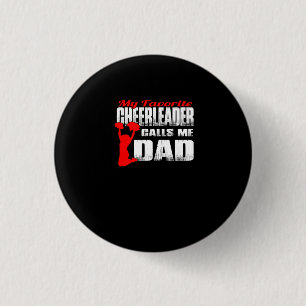 Mannen mijn favoriete Cheerleader noemt me papa Ch Ronde Button 3,2 Cm