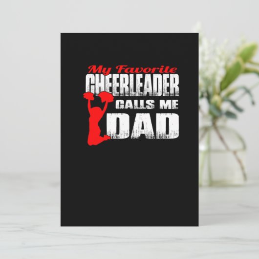 Mannen mijn favoriete Cheerleader noemt me papa Ch Save The Date (Staand voorkant)