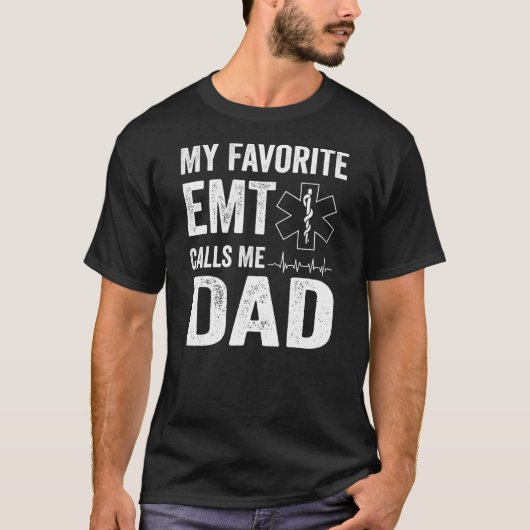 Mannen mijn favoriete EMT noemt me pap vaderdag T-shirt (Voorkant)