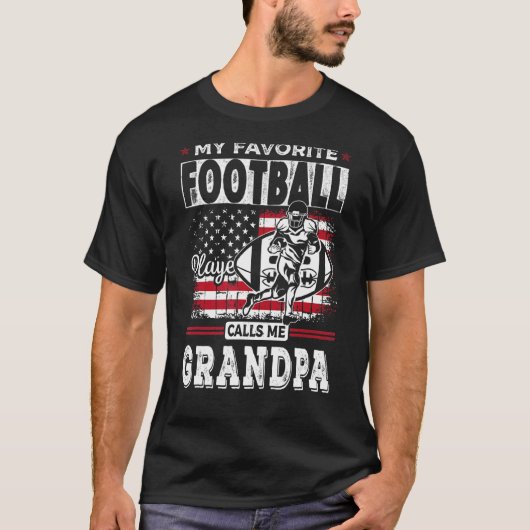 Mannen Mijn favoriete Football Player roept me op T-shirt (Voorkant)