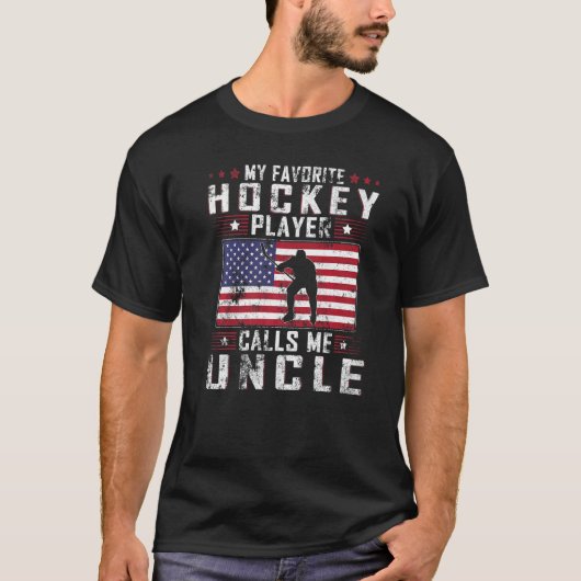 Mannen mijn favoriete Hockey Player roept me oom F T-shirt (Voorkant)