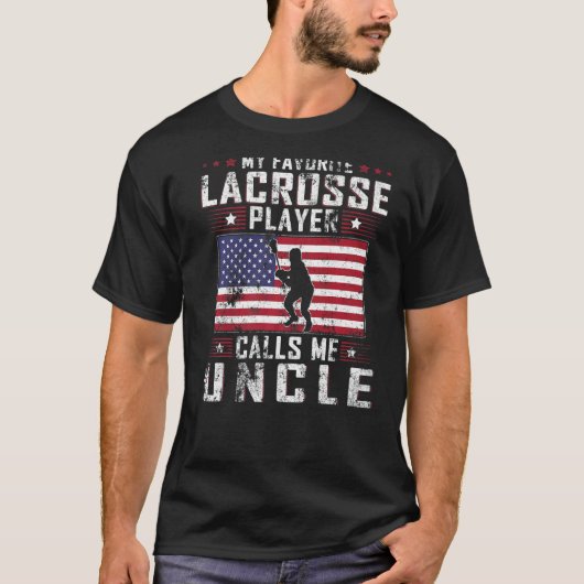 Mannen mijn favoriete Lacrosse speler noemt me oom T-shirt (Voorkant)