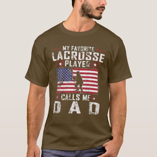 Mannen mijn favoriete Lacrosse speler noemt me pap T-shirt (Voorkant)