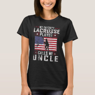 Mannen Mijn favoriete lacrossespeler noemt me oom T-shirt