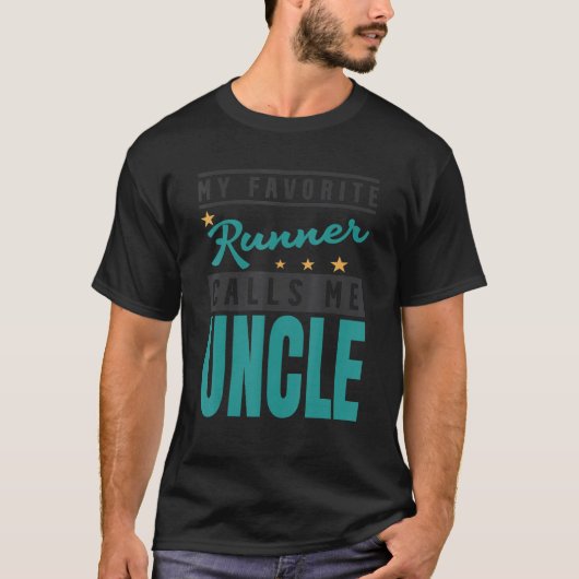 Mannen Mijn favoriete loper noemt me Uncle Runner T-shirt (Voorkant)
