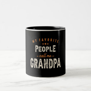 Mannen mijn favoriete mensen noemen me opa Funny D Tweekleurige Koffiemok