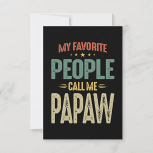 Mannen Mijn favoriete mensen noemen me Papaw Gift RSVP Kaartje
