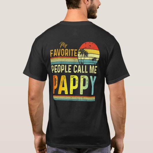 Mannen mijn favoriete mensen noemen me papie vader t-shirt (Achterkant)