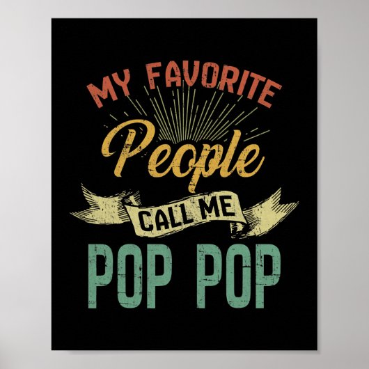 Mannen Mijn favoriete mensen noemen me Pop Pop Vin Poster (Voorkant)