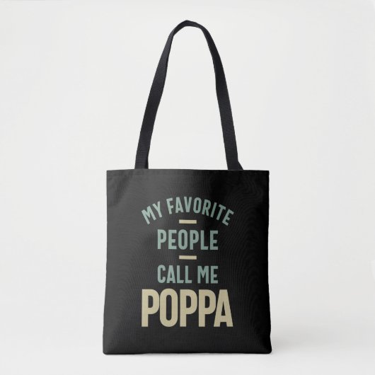 Mannen Mijn favoriete mensen noemen me Poppa Tote Bag (Voorkant)