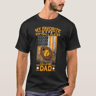 Mannen mijn favoriete softbalspeler noemt me papa t-shirt