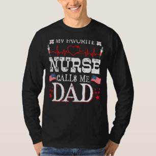 Mannen Mijn favoriete verpleegster noemt me papa V T-shirt