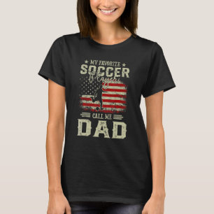 Mannen Mijn favoriete voetballer noemt me papa Vin T-shirt