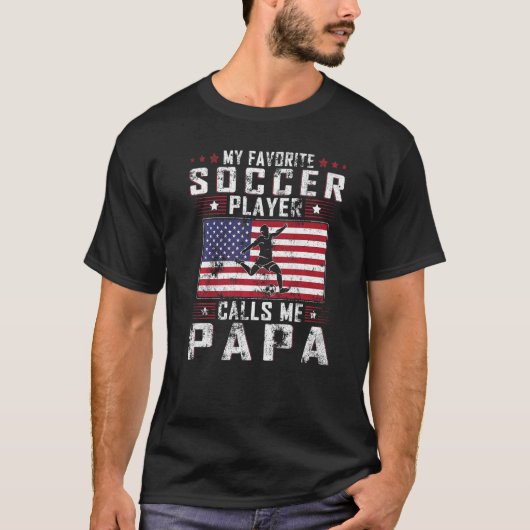 Mannen Mijn favoriete voetballer roept me Papa Fat T-shirt (Voorkant)