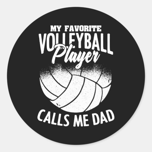 Mannen mijn favoriete volleybalspeler noemt me pap ronde sticker (Voorkant)