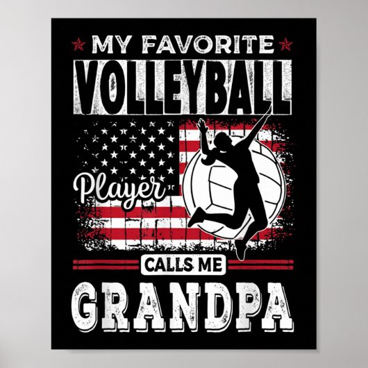 Mannen Mijn favoriete Volleybalspeler roept me op Poster (Voorkant)