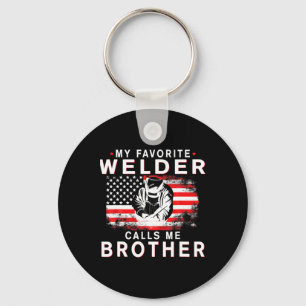 Mannen mijn favoriete welder noemt me broeder grap sleutelhanger
