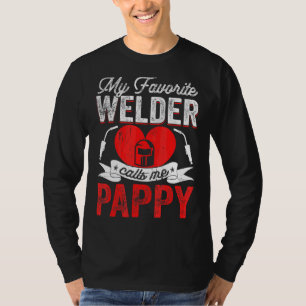 Mannen Mijn favoriete Welder noemt me Pappy Weldin T-shirt