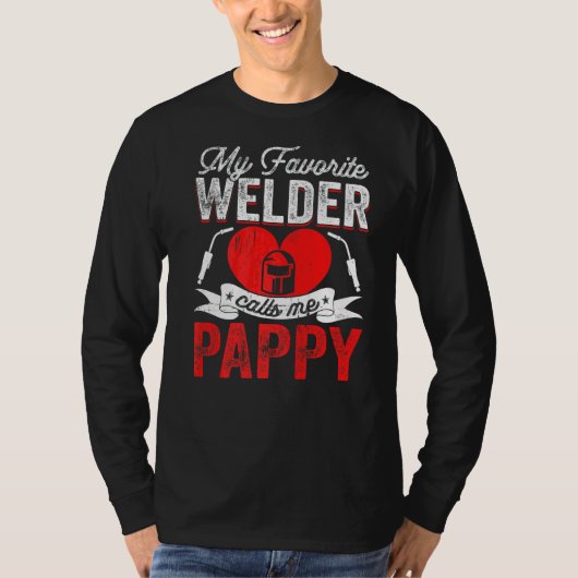 Mannen Mijn favoriete Welder noemt me Pappy Weldin T-shirt (Voorkant)