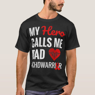 Mannen Mijn Hero noemt me pap aangeboren hartfalen T-shirt